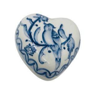 Ceramic Heart Trinket Box Vintage